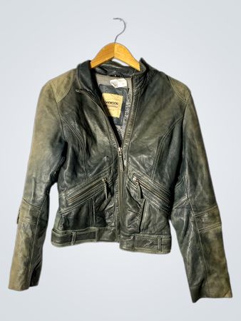 Eichenholz Leder Bikerjacke