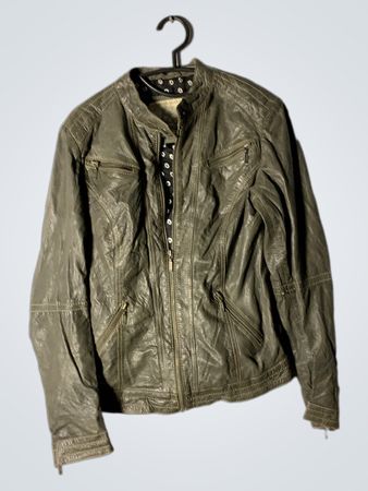 Manguun Damen Kunstlederjacke