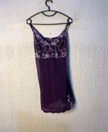 Miriale International Purple Lace Trim Chemise