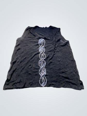 Schwarzes Tanktop mit weißem Design