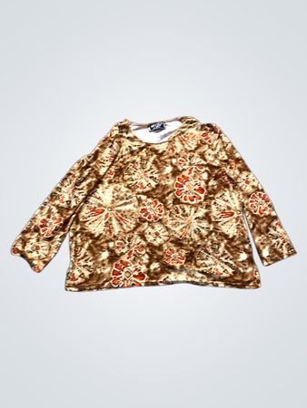 Wochende in Paris Braun Floral Langärmliges Oberteil