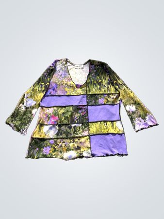 EVALINKA COLLECTION florales Patchwork Langarmshirt