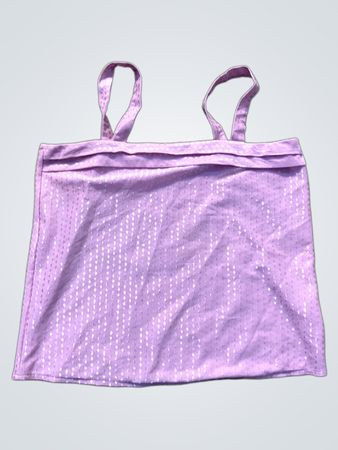 Lila Tanktop mit metallischen vertikalen Streifen
