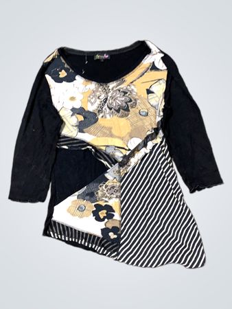 Suzanna Paris Damen Langarm Asymmetrisches Tunika-Top