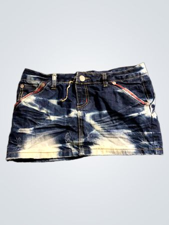 Mino 97 verwaschene Denim-Minirock