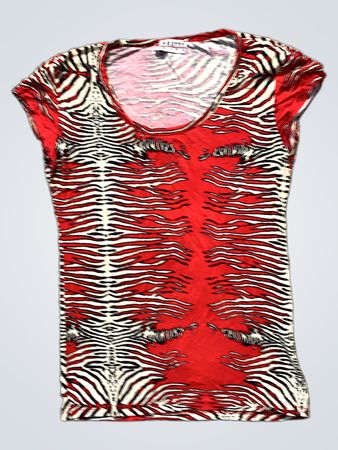 Schönes Mädchen Rot Zebra Muster T-Shirt