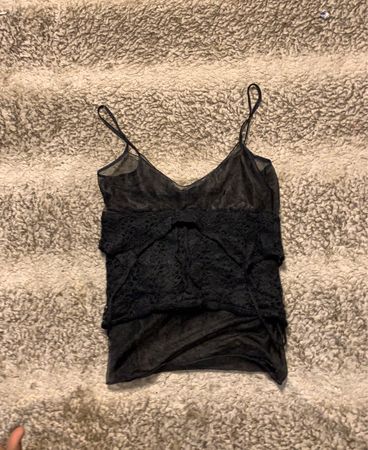 Schwarzes Spitzen-Camisole
