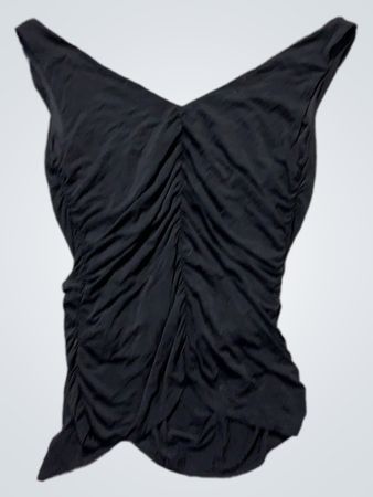 Coast Black Ruched V-Neck Top