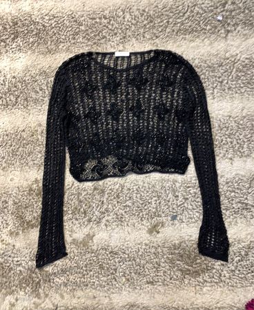 New Look Schwarzes Verkürztes Strickoberteil