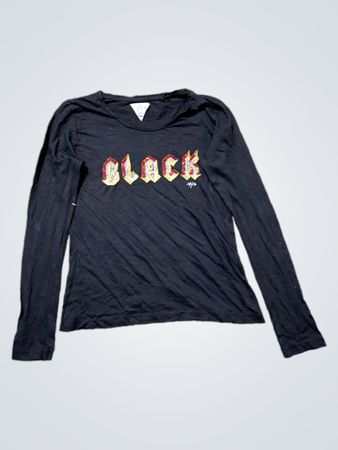 IKKS Schwarzes Langarm-Graphic-T-Shirt