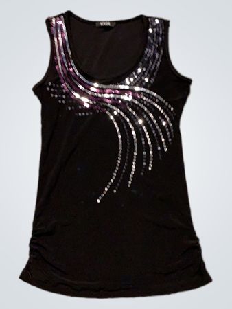 Schwarzes Tanktop mit Pailletten