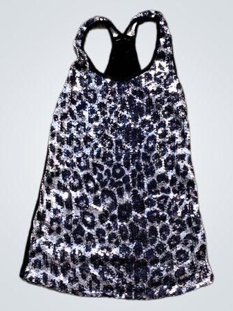 Glitzernder Leopardenmuster Tanktop