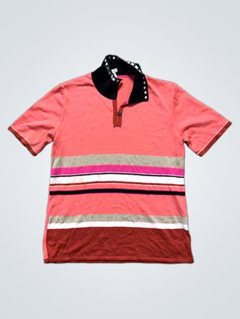 Texmall Frankreich Pink Gestreiftes Polohemd
