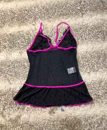 Schwarz und pink Babydoll Unterwäsche