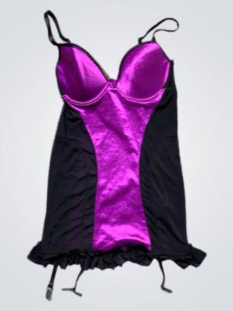 Escante Schwarz & Lila Lingerie Set