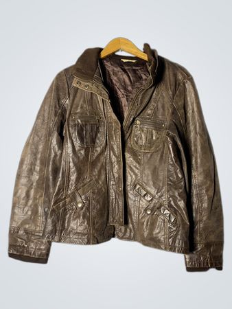 Promod Brown Leather Jacket
