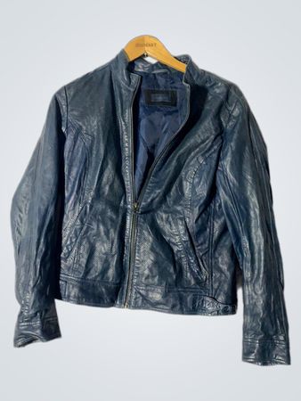 Blaues Lederjackett