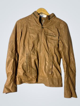 Braune Kunstlederjacke