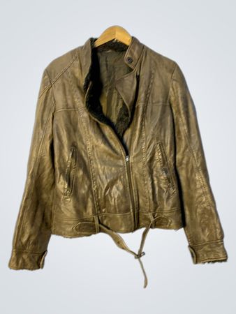 Veste en cuir marron