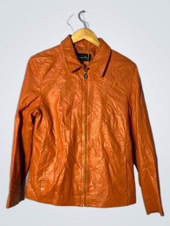 Anna Morea Orange Lederjacke