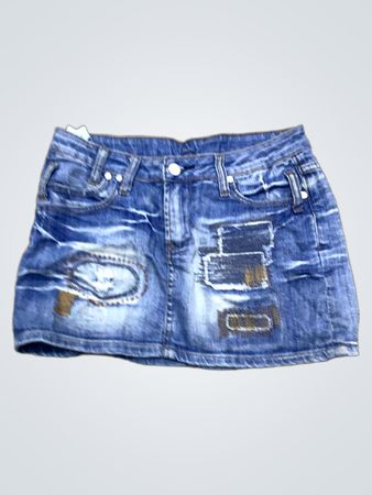 MISS ME Distressed Denim Minirock