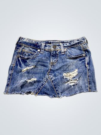 DEVOURED Zerrissener Denim Minirock
