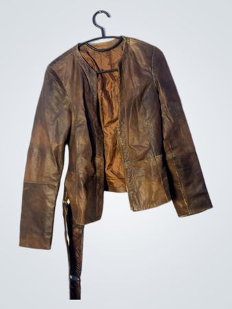 Braune Lederjacke