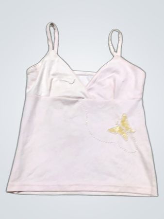 Pinke Spaghetti-Top mit Schmetterlingsdesign