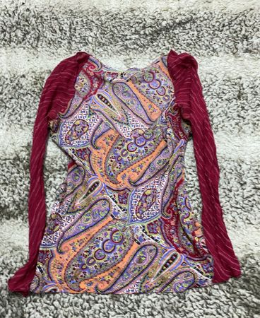 Paisley-Print Langarmshirt