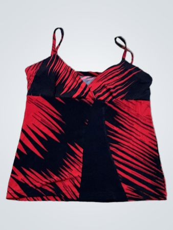 Rote und schwarze abstrakte Drucktop