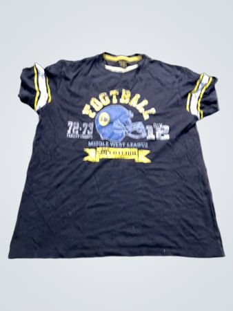 Marineblaues Fußball-T-Shirt mit gelben Akzenten