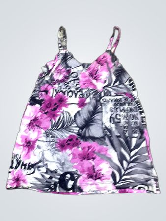 Tanktop mit floralem und Textdruck