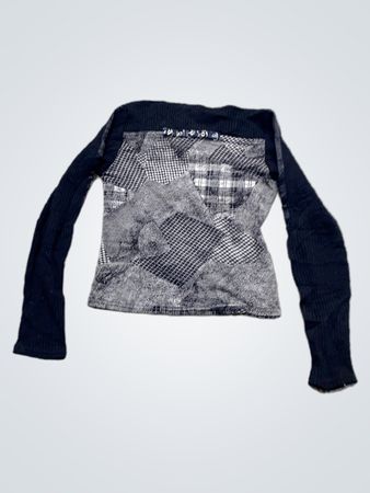 Langarm-Patchwork-Oberteil