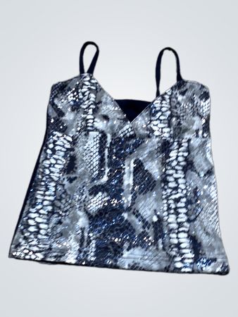 Pailletten-Schlangenprint-Cami-Top