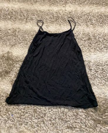 Schwarzes Spaghetti-Träger Tanktop