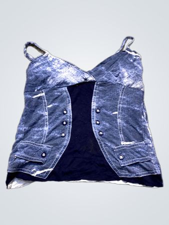 Denim Print Camisole Top