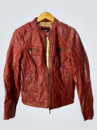 SAKI COLLECTION Red Leather Jacket