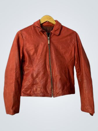 Veste en cuir rouge unisexe TOM COLLINS collection