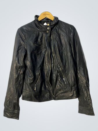Veste en cuir noir