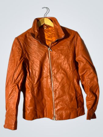 Veste en cuir orange