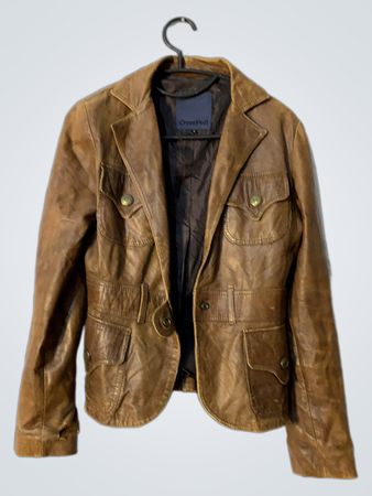 OverPell Braune Lederjacke
