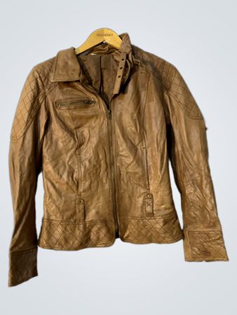 Veste en cuir marron Yessica