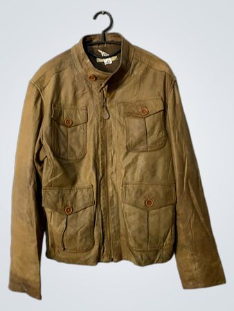 Veste en cuir marron