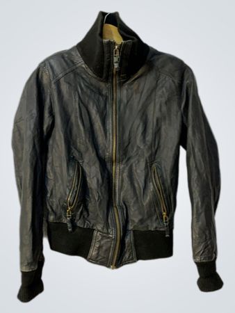 Bruno Zaragoza Black Leather Bomber Jacket