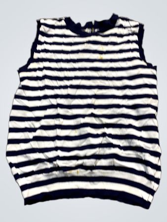 Ärmelloser gestreifter Pullover mit Reißverschluss