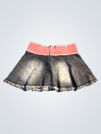 Jeansrock mit pinkem Bund
