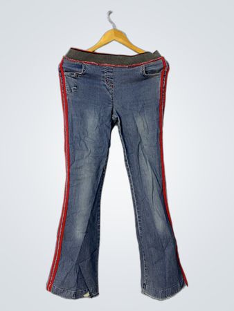 NL JEANS Damen Flare Jeans mit rotem Streifen