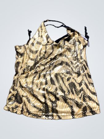 Gold und schwarzes Tiermuster-Haltertop