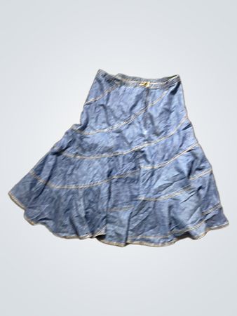 Denim Stufen Midi Rock