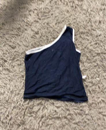 Navy Ein-Schulter Tanktop